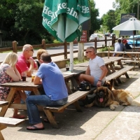 A nice pub just down the road. Good food and plenty of room !