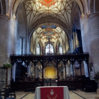 inside Tewkesbury Cathedral