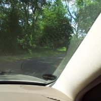 One bend in drive.