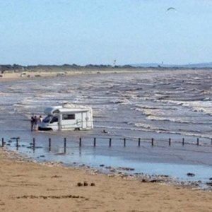 Camper van on Brean beach 2016.jpg