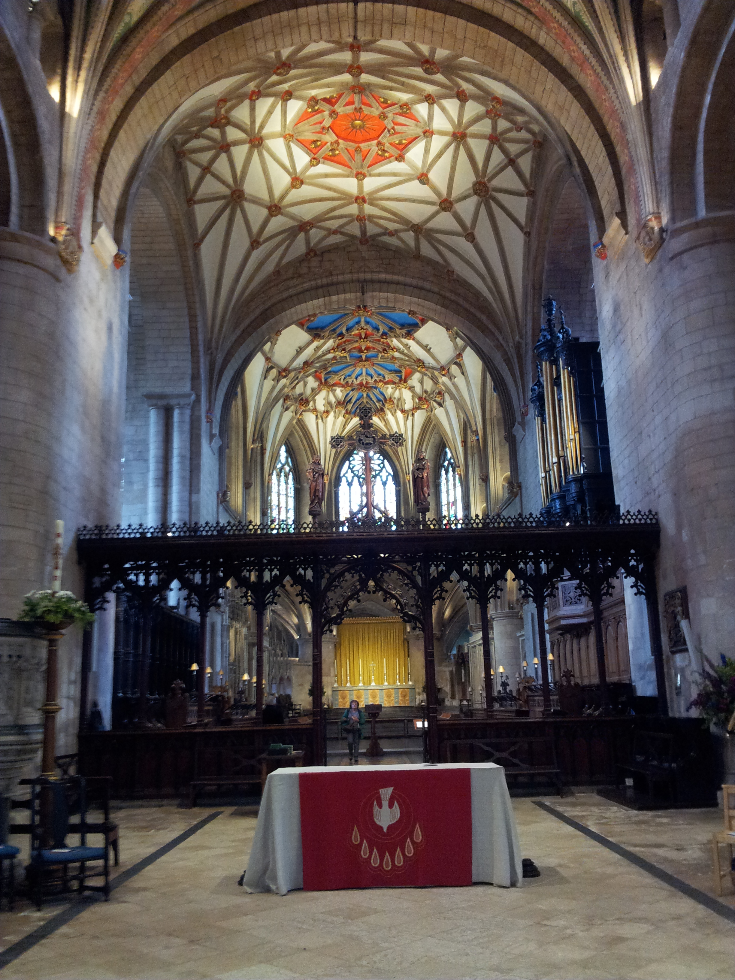 inside Tewkesbury Cathedral