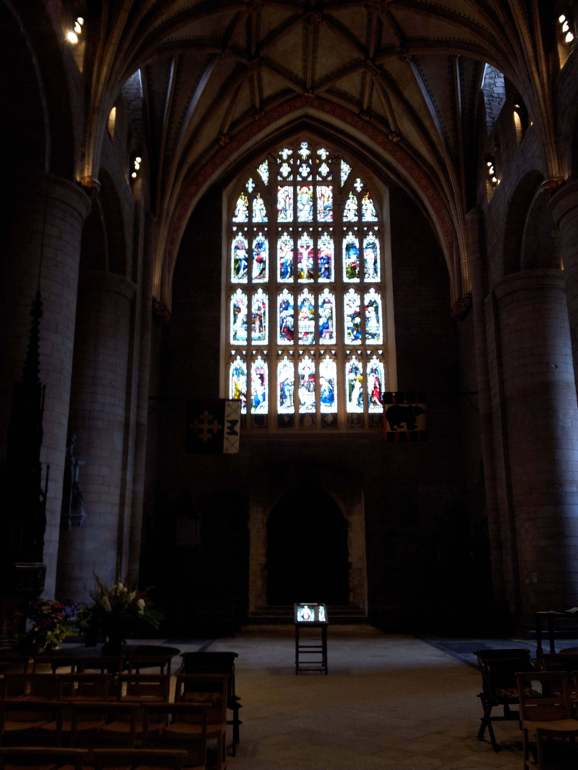 inside Tewkesbury Cathedral