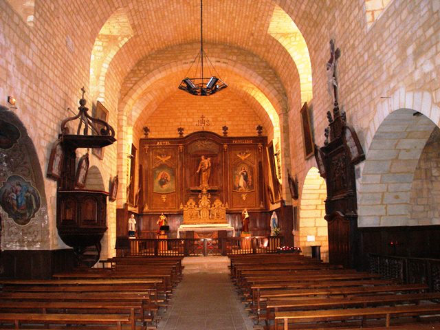 Inside the church.