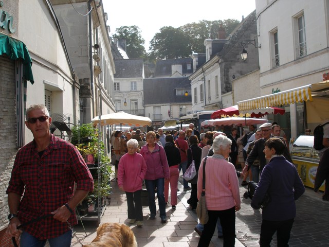 Market day in the town of Loches