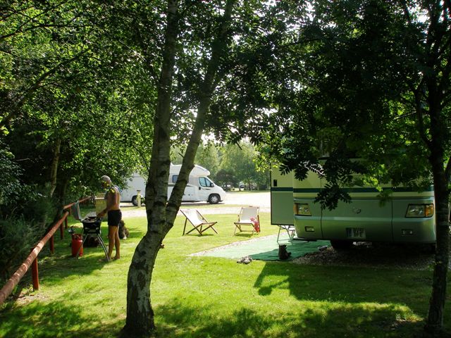 Shade from the trees. 30 degrees of sunshine. Divine.  There is a outdoor swimming pool on site too.